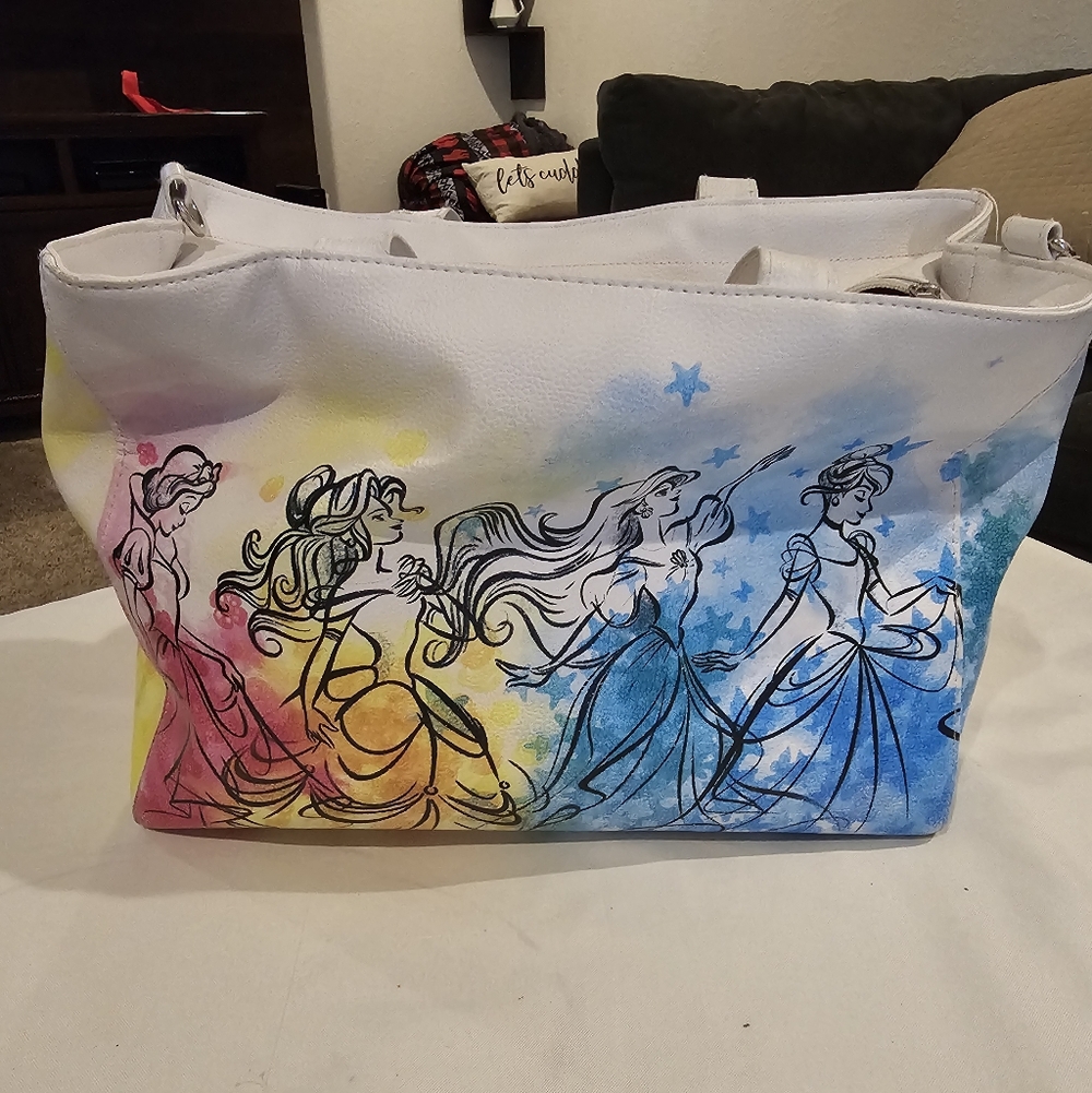 Disney Princess White and Colorful Tote Bag